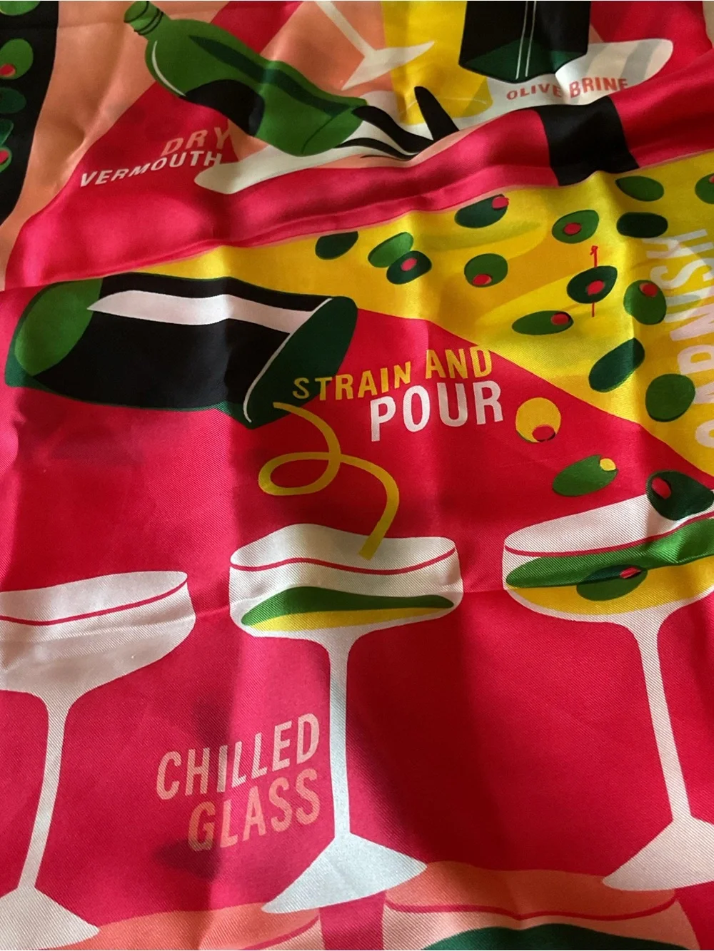 KATE SPADE DIRTY MARTINI SQUARE SILK SCARF NWOT